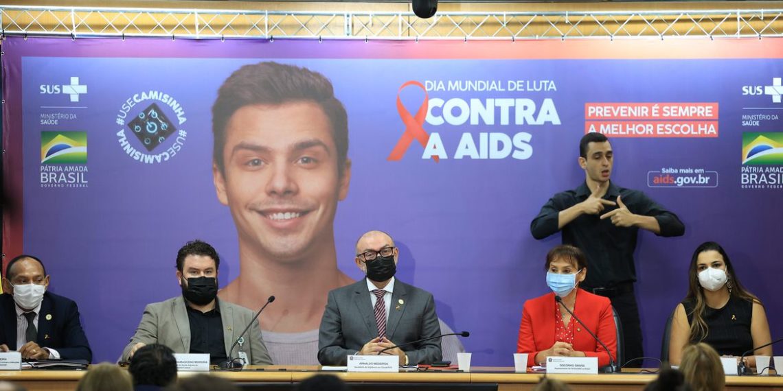 Cerimônia alusiva ao dia mundial de luta contra a AIDS. Brasília, 01.12.2021.Foto: Walterson Rosa/MS