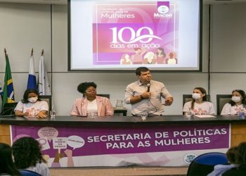 Comemoração dos cem dias em ação da Secretaria de Políticas para as Mulheres. Passo Municipal, Macaé/RJ.