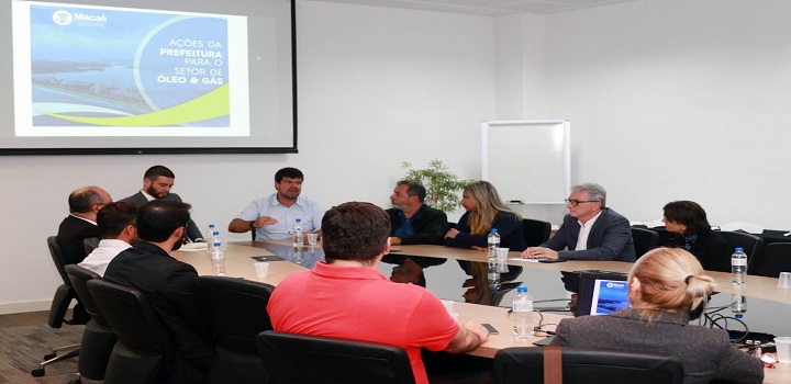 Reuniao do prefeito Welberth Rezende com empresários do setor de óleo e gás, realizada na empresa Transocean. 24/08/2022. Macaé, RJ, Brasil
