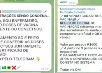 GRUPOS NO TELEGRAM VENDES CERTIFICADOS FALSOS DE VACINA
