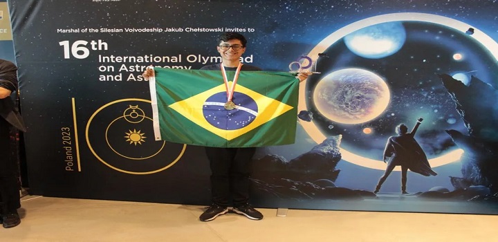 Paulo Henrique dos Santos Silva conquistou medalha de ouro em Olimpíada Internacional de Astronomia — Foto: Arquivo Pessoal