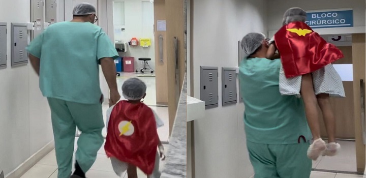 Médico viraliza ao transformar crianças em super-heróis durante ida à cirurgia