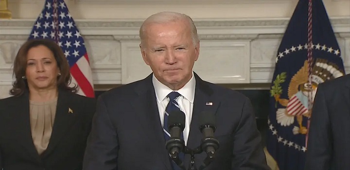 Biden condena ataque do Hamas em Israel. (Foto: GloboNews/Reprodução)