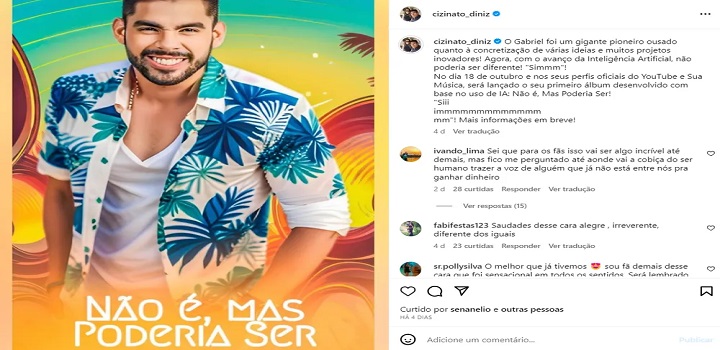 Pai de Gabriel Diniz anuncia álbum póstumo com inteligência artificial