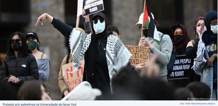 Atos pró-palestinos se espalham por universidades dos EUA