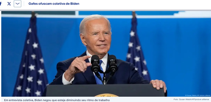 Gafes ofuscam coletiva de Biden
