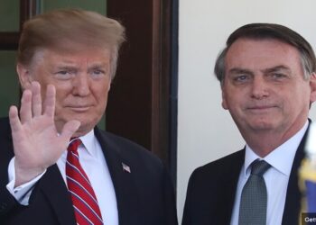Bolsonaro na posse de trump
