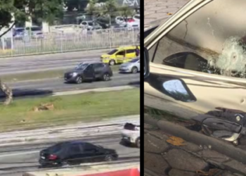 Tentativa de execução contra contraventor do jogo do bicho. Atiradores usaram Honda HR-V adaptado com seteiras para disparos. Vítima escapou com ferimentos leves.