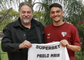São Paulo renova contrato de Pablo Maia até 2029. Volante de 23 anos celebra permanência e já coleciona três títulos pelo Tricolor.