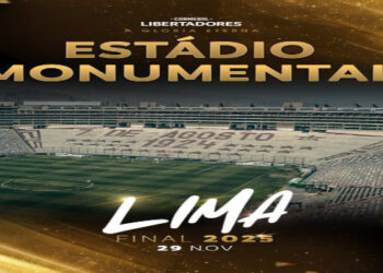 A final da Libertadores 2025 será no Estádio Monumental de Lima, no Peru, no dia 29 de novembro. Será a segunda vez que a capital peruana sedia a decisão, a primeira ocorreu em 2019 com vitória do Flamengo sobre o River Plate.