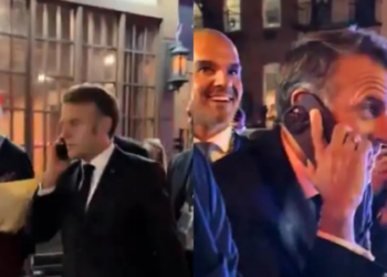 Durante evento em Nova York, Emmanuel Macron telefonou para Donald Trump pedindo, em tom de brincadeira, que liberasse o caminho depois que a polícia montou barricada em sua comitiva.