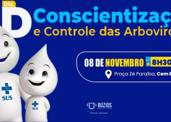 Búzios realiza mutirão no Dia D contra arboviroses com vacinação, visitas domiciliares, limpeza e ações educativas na Praça Zé Paraíba, em Cem Braças.