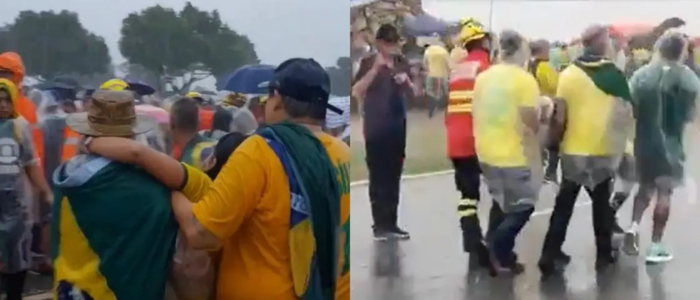 Descarga elétrica atinge ato político em Brasília durante temporal, deixa feridos e aciona equipes do Corpo de Bombeiros.