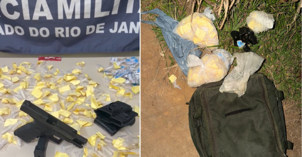 Confronto armado em Saquarema termina com suspeito morto. Polícia apreende drogas e arma durante operação.
