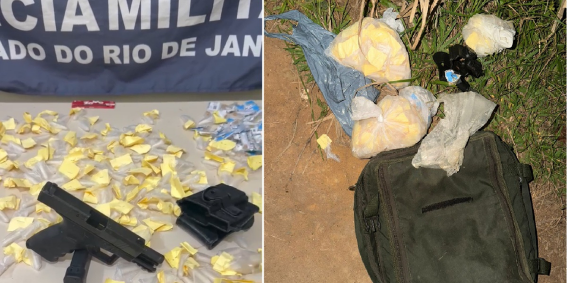 Confronto armado em Saquarema termina com suspeito morto. Polícia apreende drogas e arma durante operação.