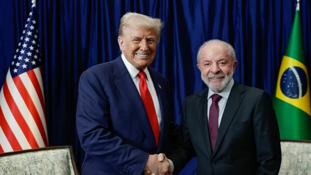 Lula e Trump se reúnem nos EUA para discutir relações entre os países.