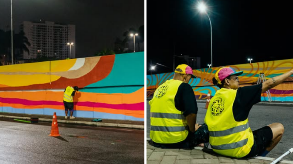 Ponte Rosinha recebe murais de graffiti em Campos dos Goytacazes durante o Festival Efeito – Edição Delas, que valoriza o protagonismo feminino nas artes urbanas.