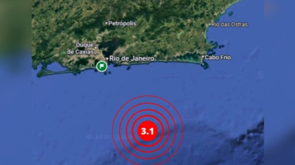 Litoral do Rio de Janeiro registra quatro tremores no mar em 24 horas, segundo a Rede Sismográfica Brasileira. Eventos tiveram baixa magnitude e não foram sentidos.