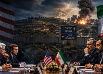Fumaça é vista no sul do Líbano em meio à escalada de tensão entre Israel e Hezbollah, enquanto negociações entre Estados Unidos e Irã tentam reduzir hostilidades no Oriente Médio.