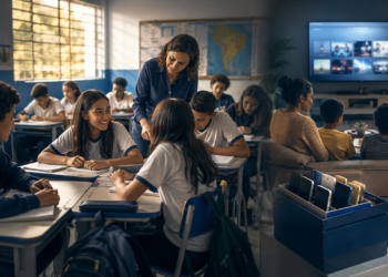 Internet alcança 95% dos domicílios brasileiros e 92% das escolas já limitam o uso de celulares, segundo IBGE e MEC.