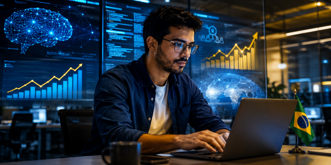 Profissões ligadas à inteligência artificial ganham espaço no mercado e podem pagar mais de R$ 80 mil por mês. Escassez de mão de obra qualificada impulsiona salários.