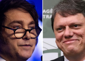 Javier Milei se reunirá com Tarcísio de Freitas e participará da convenção do PL que lançará Flávio Bolsonaro à Presidência.