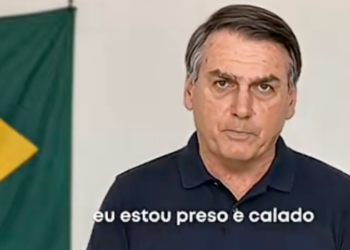 Convenção do PL exibe vídeo criado com inteligência artificial para simular pronunciamento de Jair Bolsonaro em apoio à candidatura presidencial de Flávio.