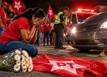 Elisabete Martins Chaves, de 54 anos, morre atropelada durante ato de apoio a Lula em Vargem Alegre, MG. Motorista fugiu e polícia investiga o caso.